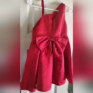 Red Satin Asymmetrical Special Ocassion Dress